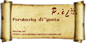 Porubszky Ágosta névjegykártya